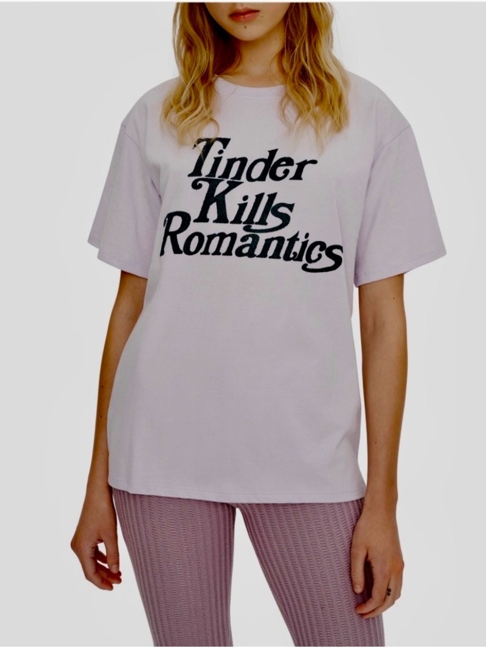 Eleven Paris Light Lilac Graphic Crew Neck Tee